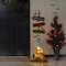 Glitzhome® 41.75"H Lighted Halloween Wooden Ghost's Broom Porch Decor
